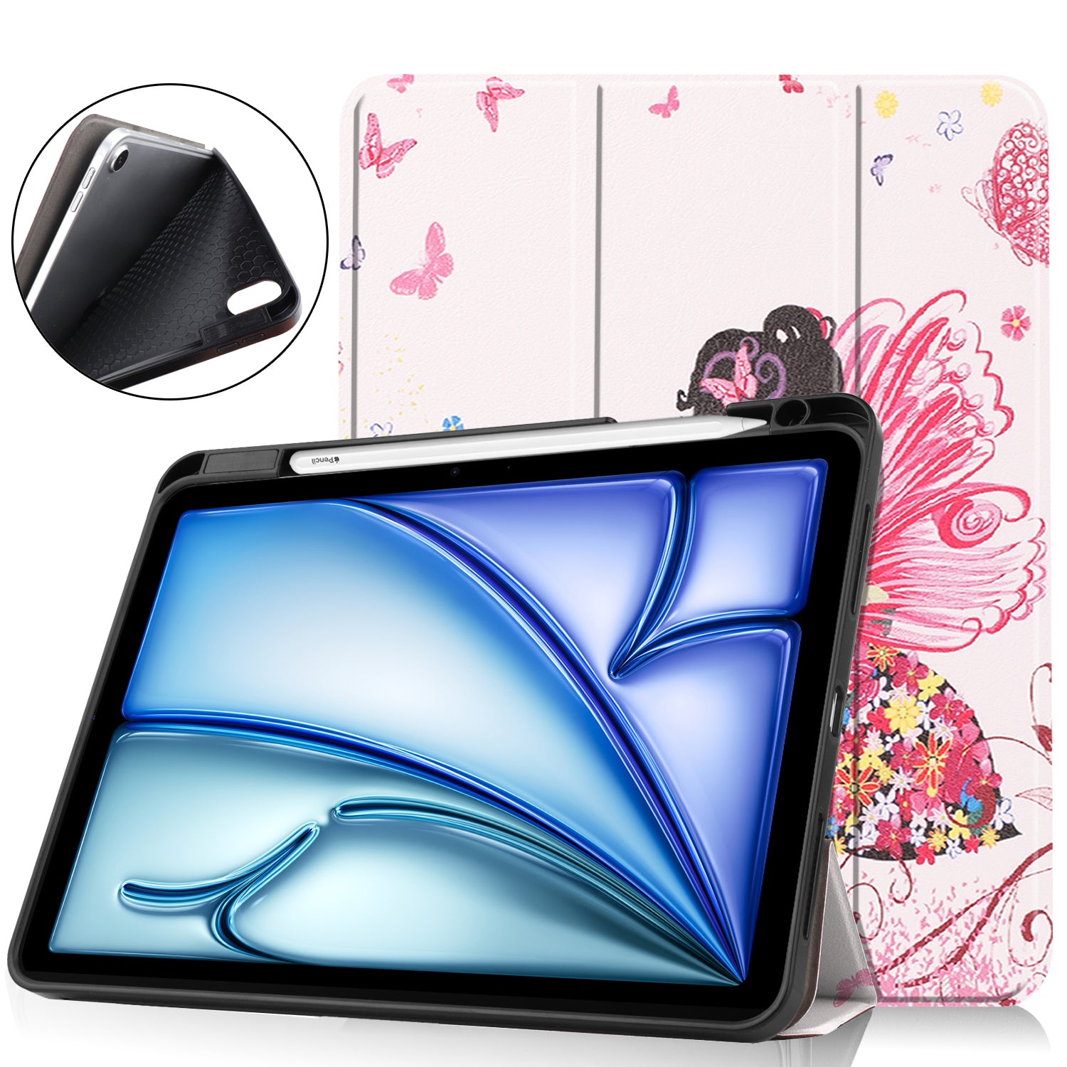 For iPad Air 11 (2024) Case Pattern Printing Protective Cover with Pen Slot and Tri-fold Stand For iPad Air 11 (2024) Case Pattern Printing Protective Cover with Pen Slot and Tri-fold Stand